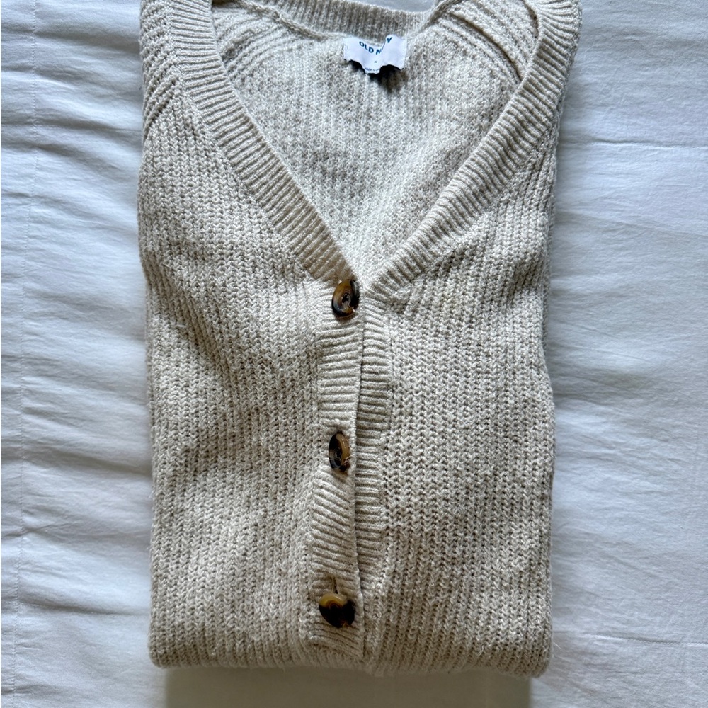 Women's Cream Cardigan Sweater Dress